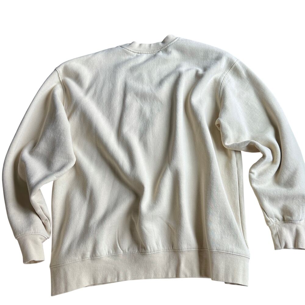 Playboy x PacSun Men’s Puffy Logo Crewneck Sweatshirt Cream Beige Minimalist- XL - Picture 2 of 9